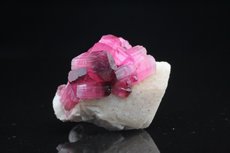 Fine pink Tourmaline Crystals on Feldspar