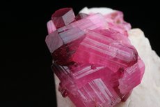 Fine pink Tourmaline Crystals on Feldspar