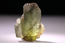 Peridot Crystal  Ludwigite inclusions