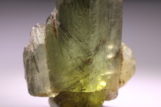 Peridot Crystal  Ludwigite inclusions