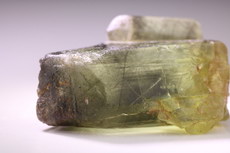Peridot Crystal  Ludwigite inclusions