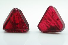 Two triangle shaped Spinel Crystals