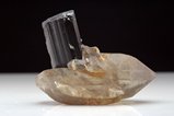 Schorl Crystal on doubly terminated Quartz