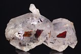 3 Brookite Crystals on Quartz floater