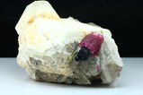 Mushroom Tourmaline on feldspar with Quartz