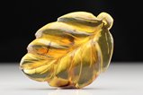 Amber Pendant - Leaf  Carving 