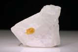 Yellow Chondrodite Crystal on crystalline Calcite