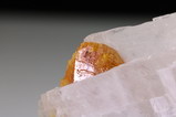 Yellow Chondrodite Crystal on crystalline Calcite