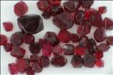 Various shaped red Spinel crystals