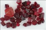 Various shaped red Spinel crystals