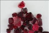 Various shaped red Spinel crystals