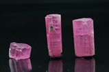 3 Pink Tourmaline Crystals