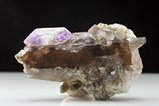 Amethyst on Smokey Quartz Crystal