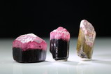3 pcs bichrome Tourmaline Crystals