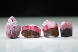 4 pcs bichrome Tourmaline Crystals