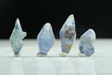 4 blaue Saphir Kristalle 