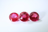 3 Fine cut purplish red Rubies from Mogok